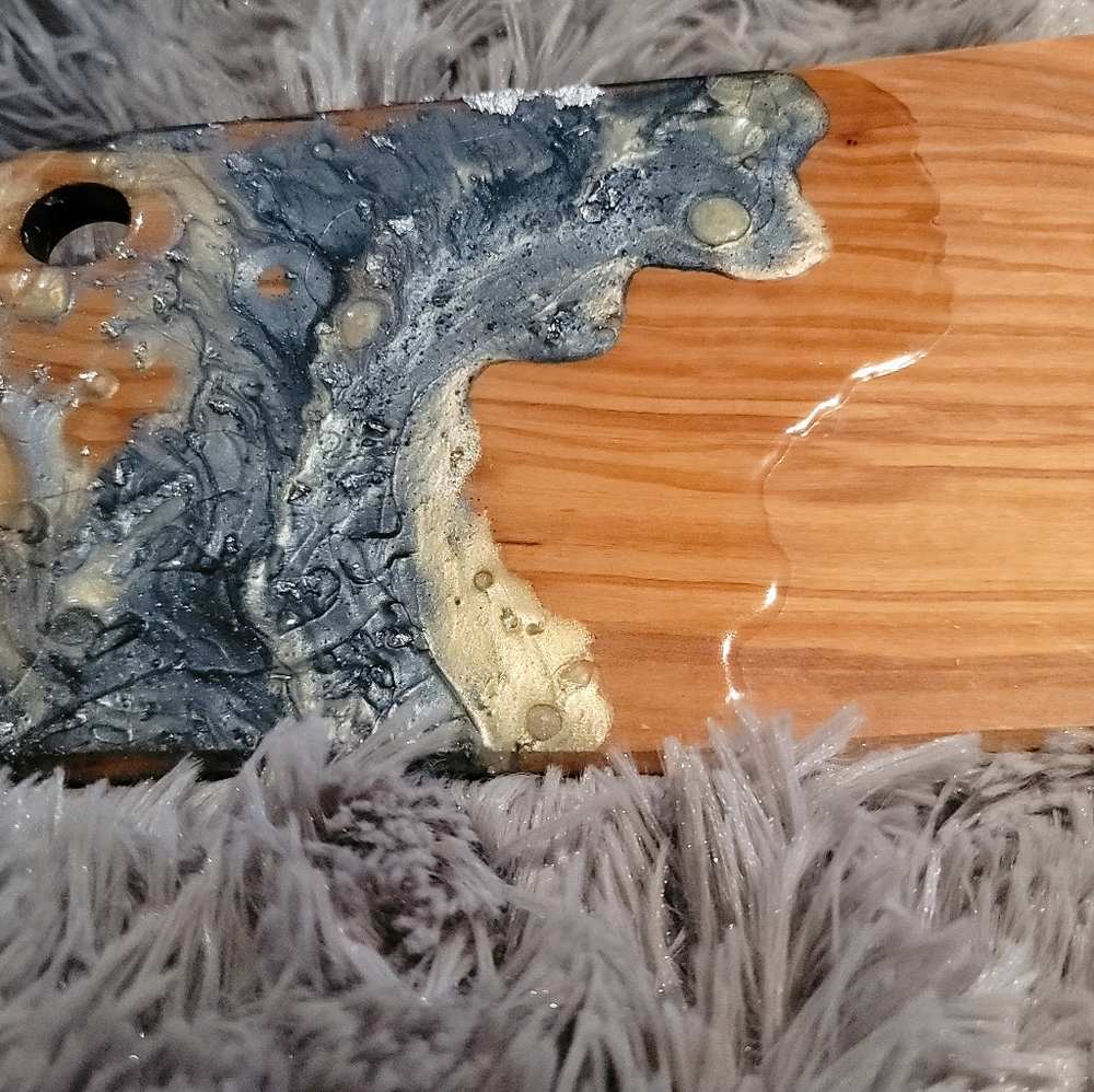 Hand poured epoxy charcuterie board